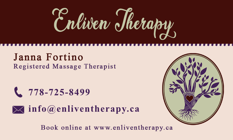 enliven therapy business card